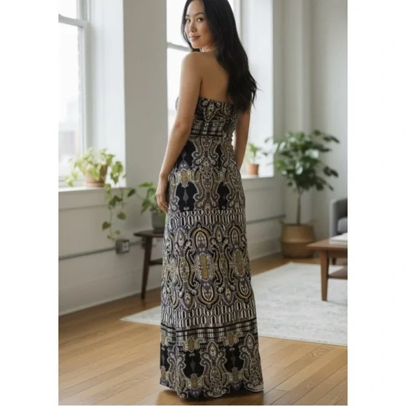 RUBY ROX STRAPLESS BOHO DRESS SIZE LARGE - Picture 4 of 14